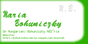 maria bohuniczky business card